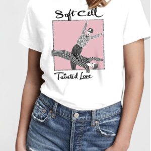 Tainted Love - Classic White T Shirt With Pink & Black Cover Print