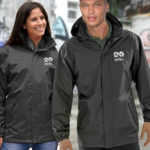 Unisex Black Waterproof Revox Logo Jacket