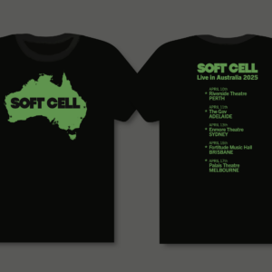 Soft Cell 2025 Limited Double Sided Heavyweight Australian Black & Green Tour T Shirt